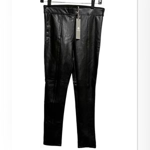 NWT Tractr jeans Girl size‎ 16 Black faux Leather Pants Pull On Stretch CEY-C